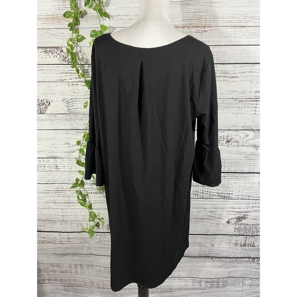 Bryn Walker Top Tunic Oversized Small Large Black Jersey Lagenlook Ruffle Sleeve - Picture 9 of 10